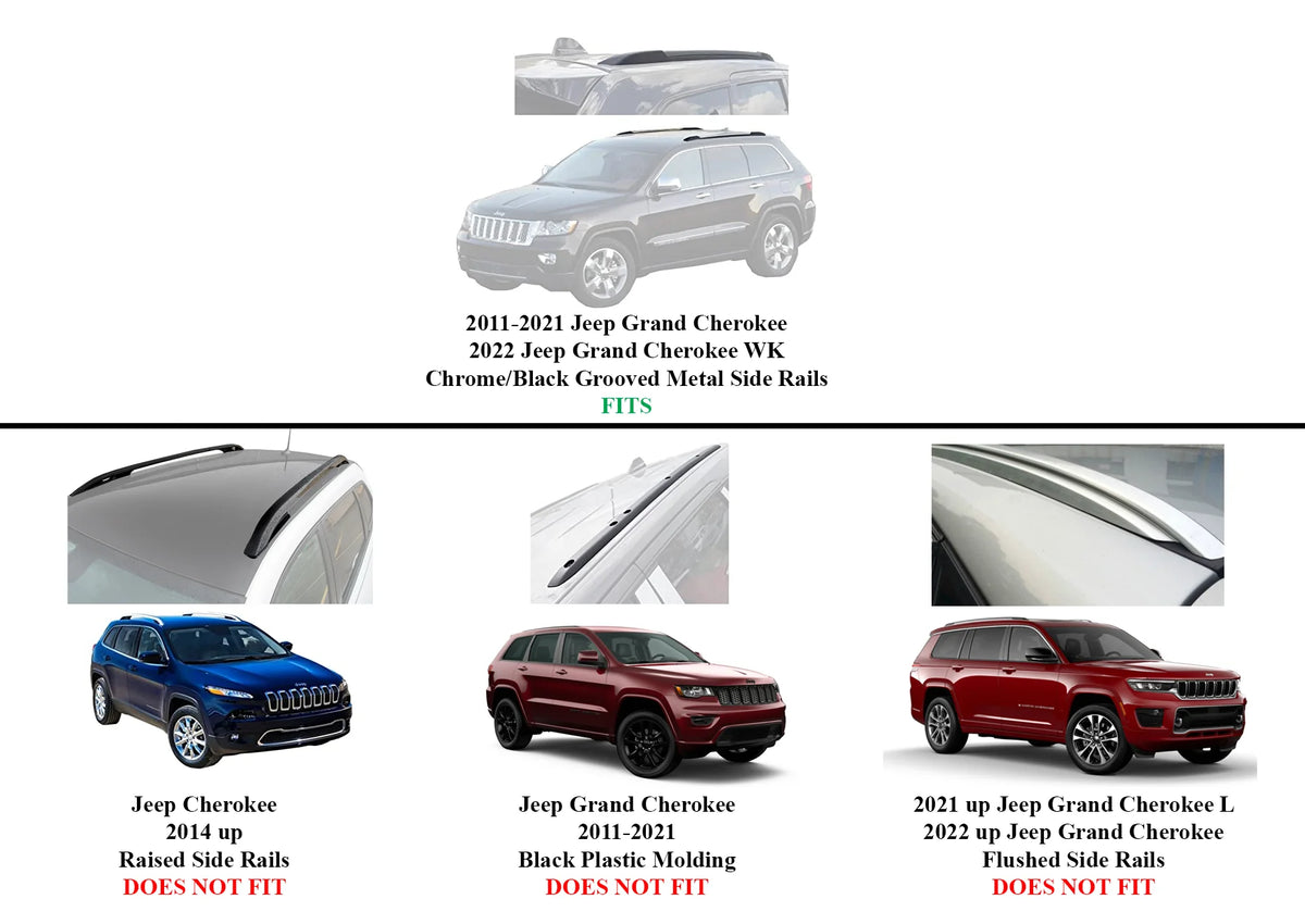 Crossbars & Ski Rack for Jeep Grand Cherokee with Grooved Metal Roof Side Rails C8337