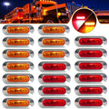 40PCS Amber Red DC12V-24V LED Side Marker Indicator Lights M4849