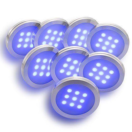 RGB LED Under Cabinet Lights Kit 8 Packs Aluminum Slim O280