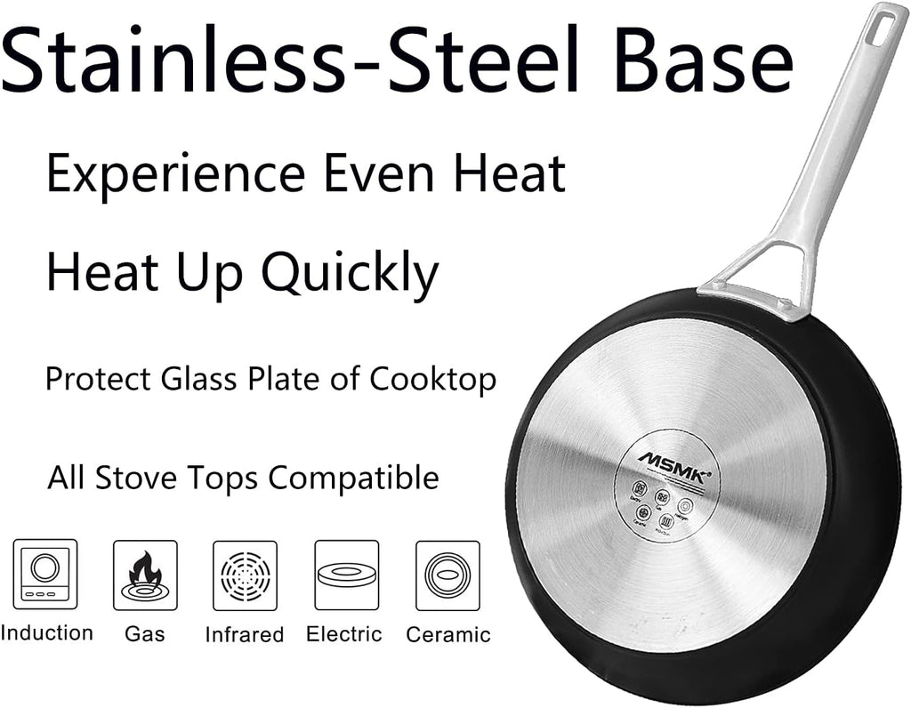 10-inch Nonstick Stainless-steel Frying Pan with Lid O51313