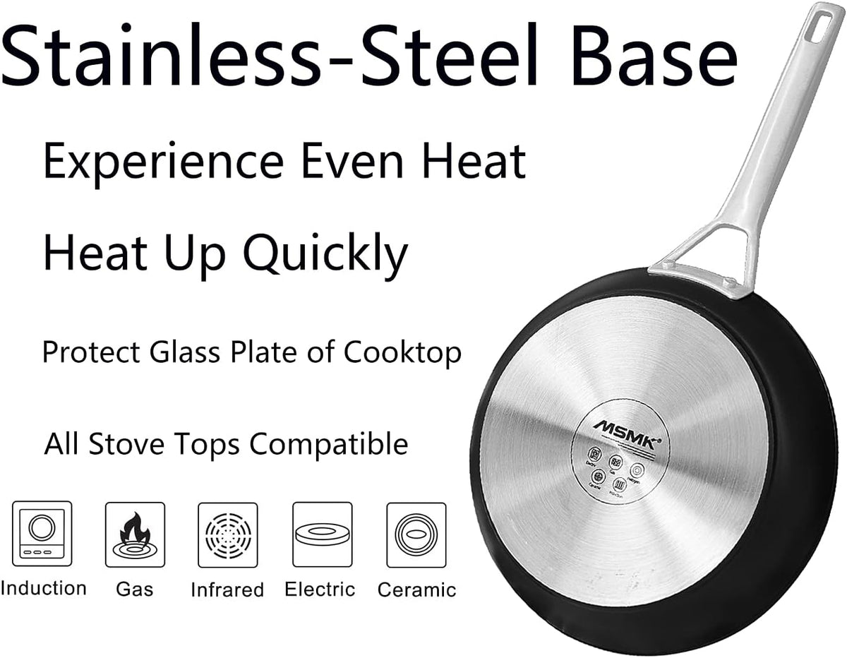 10-inch Nonstick Stainless-steel Frying Pan with Lid O51313