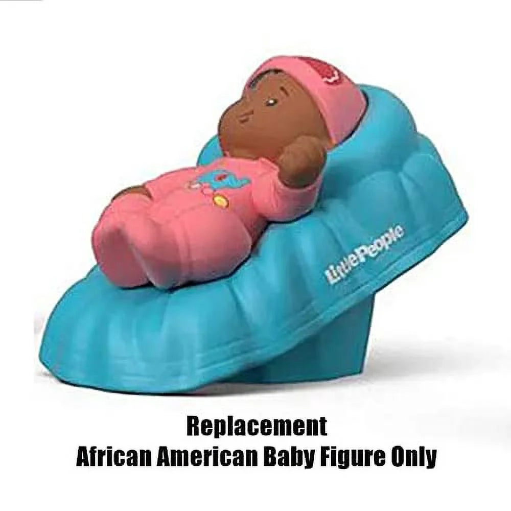 African American Baby Figure with Blue Basket and Pink Outfit C206
