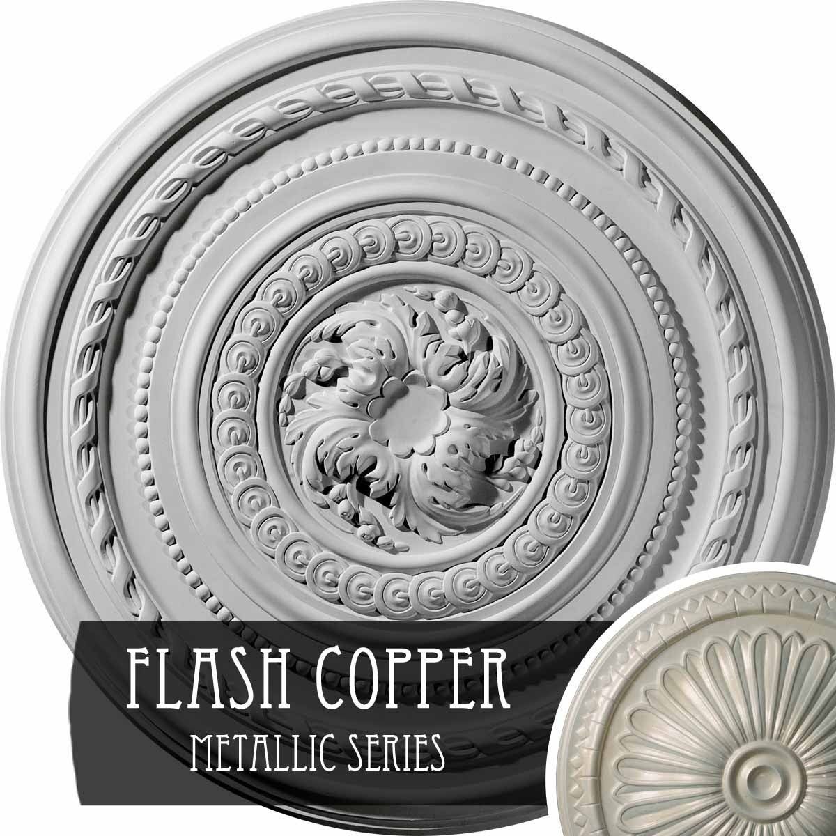 26 1/4x22OD x 1 1/2x22P Pearl Ceiling Medallion, Hand-Painted Flash Copper Y803