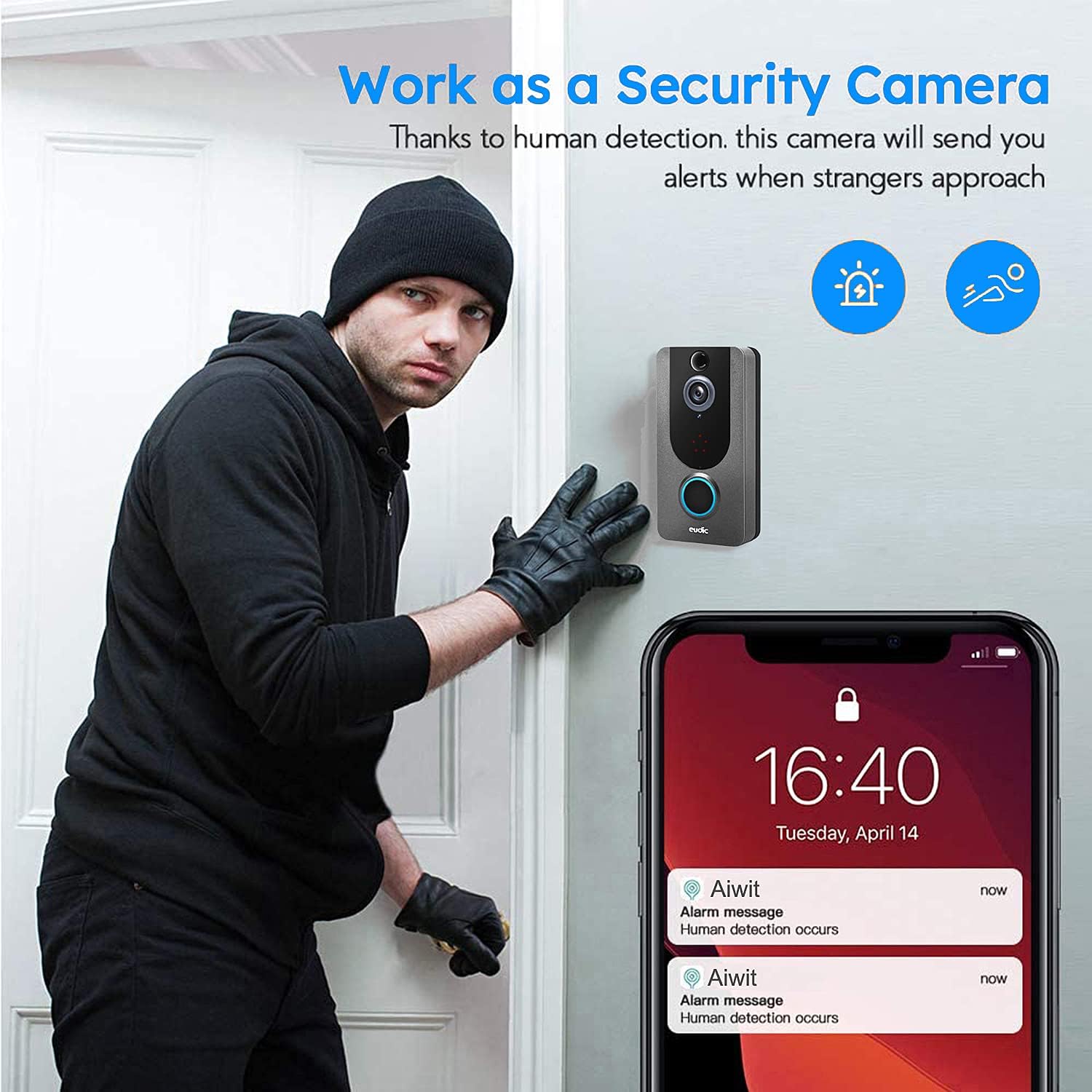 2 Pack Wireless WiFi 1080P Video Doorbell Camera H45838