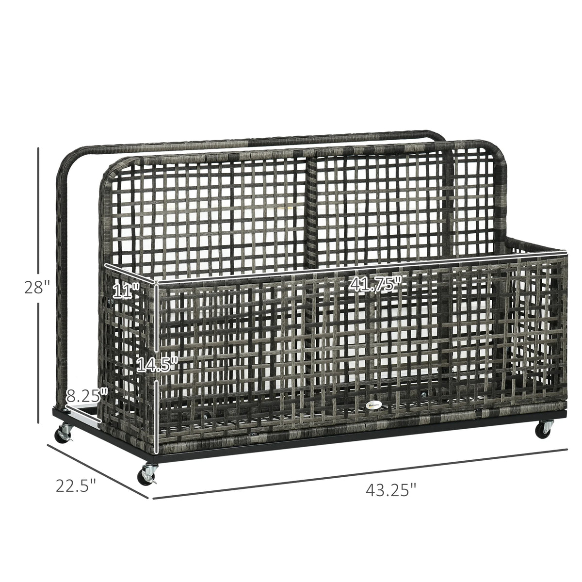 Dark Grey Pool Float Storage with Wheels T59043