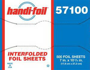 Aluminum Foil Sheets 7 x 10 inch, 6 per Case Y602