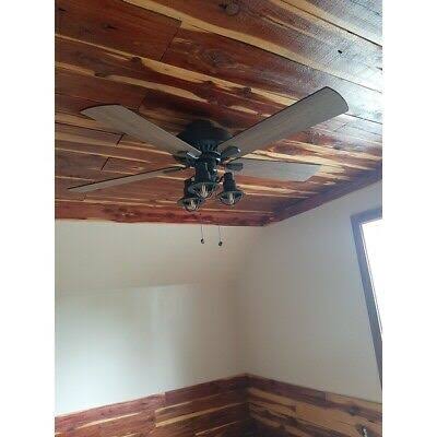 Rustic Industrial Farmhouse LED Ceiling Fan with Light Kit and Remote, 52x22 T12751