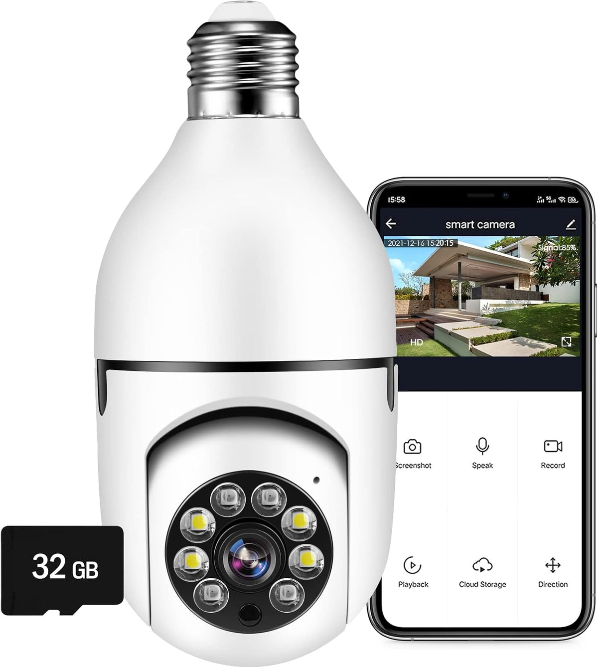 2 Pack 1080P PTZ WiFi Security Camera with 32 GB Micro SD Card L89190