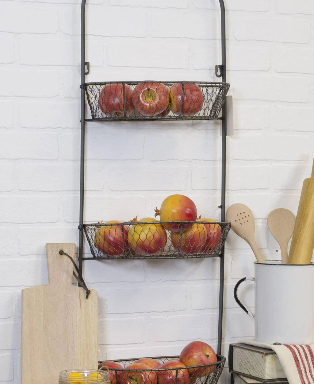 Black Metal Triple Wall Basket Y605
