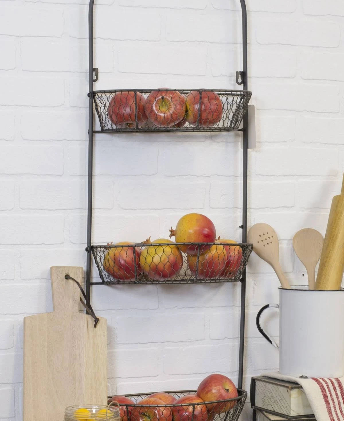 Black Metal Triple Wall Basket Y605