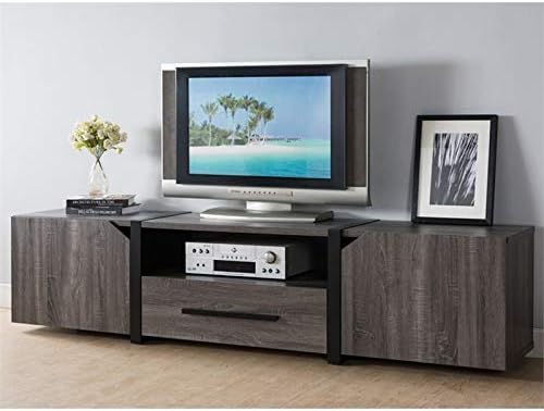 Rustic Wood 81.5-Inch TV Stand in Distressed Gray S57178