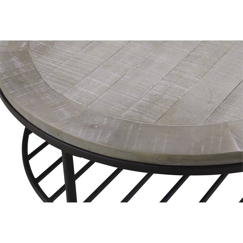Golden Oak and Matte Metallic Gray Sofa Table with Wood Top D12846