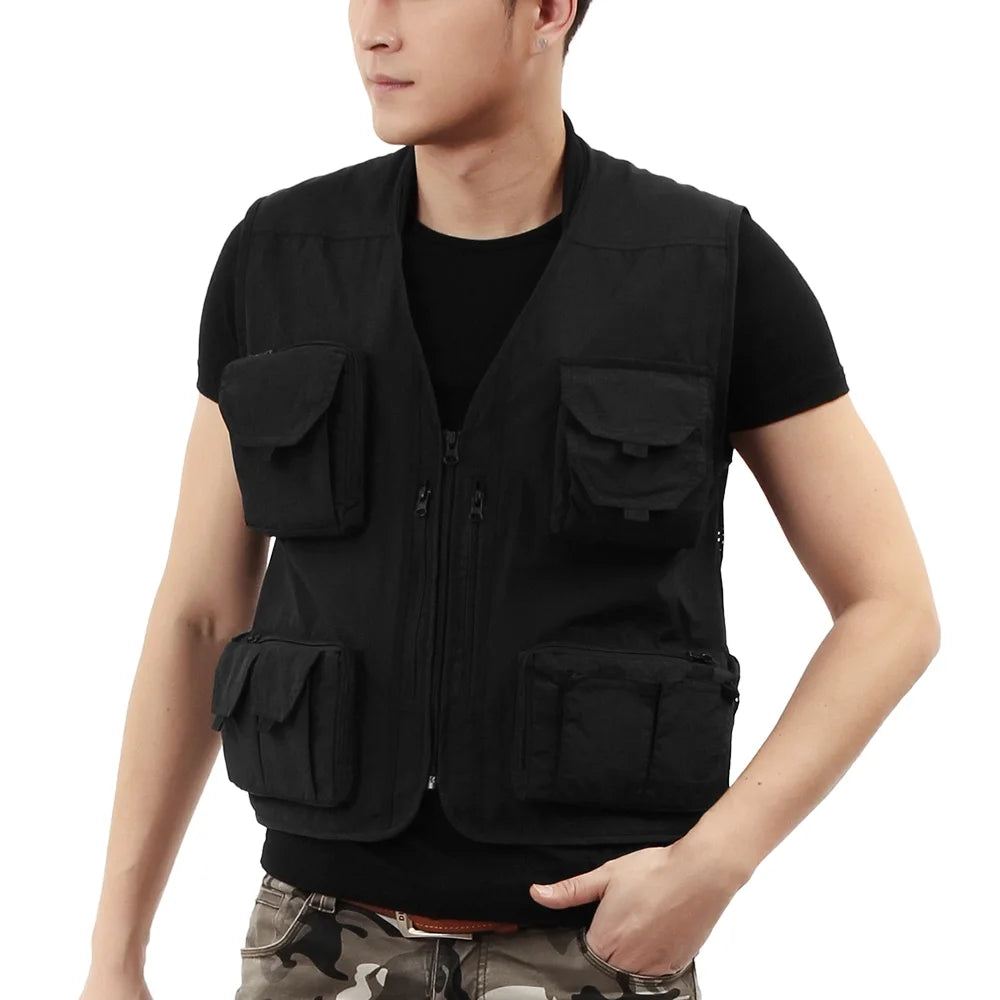 Men Fishing Cargo Vest Jacket O2770
