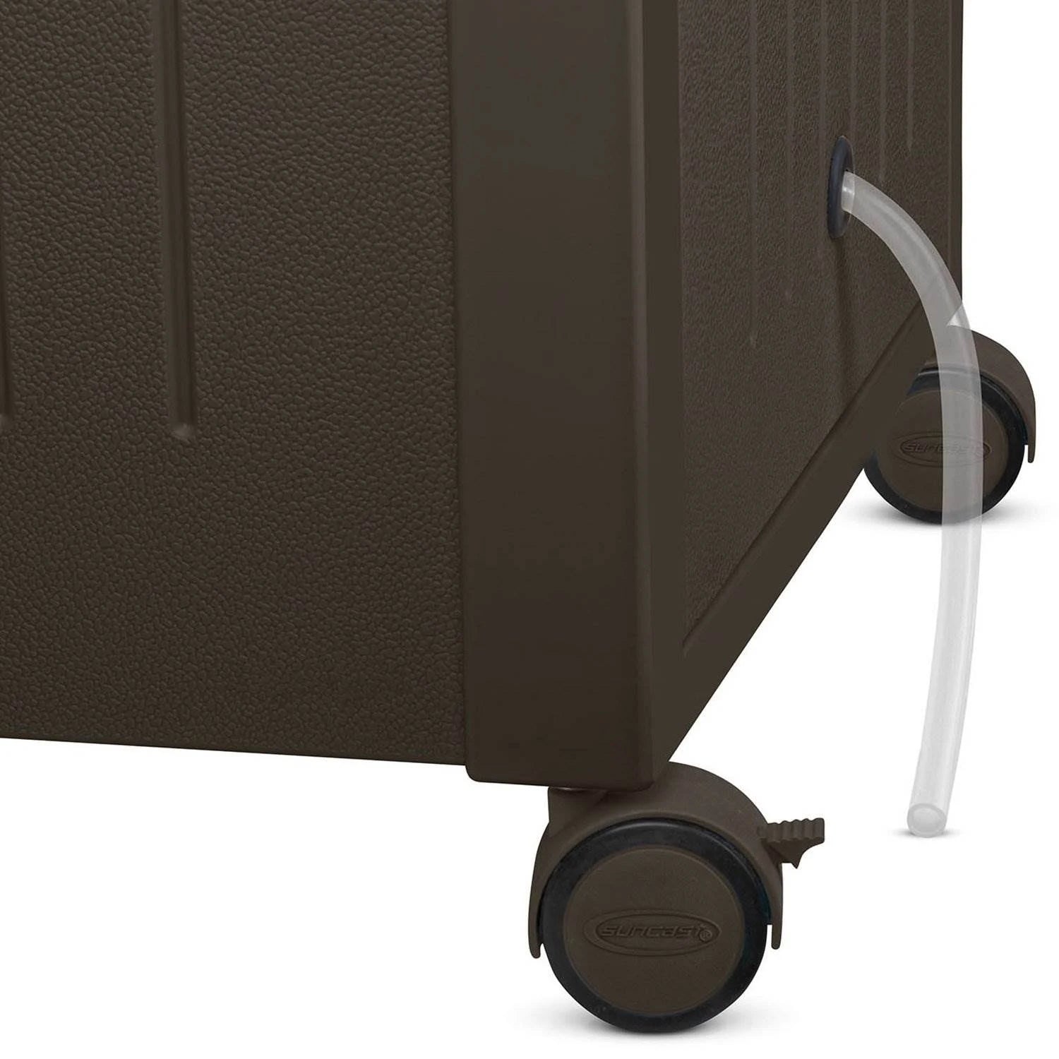 Java Resin Wicker Patio Cooler with Cabinet and Wire Basket P74153