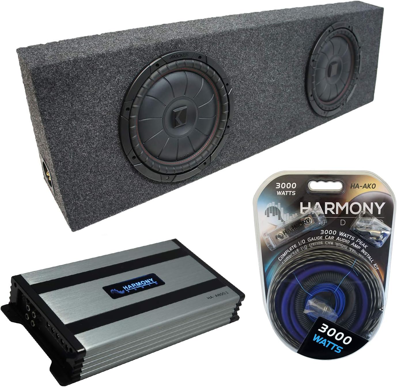 Dual 10 Sub Box Enclosure & Amp L647