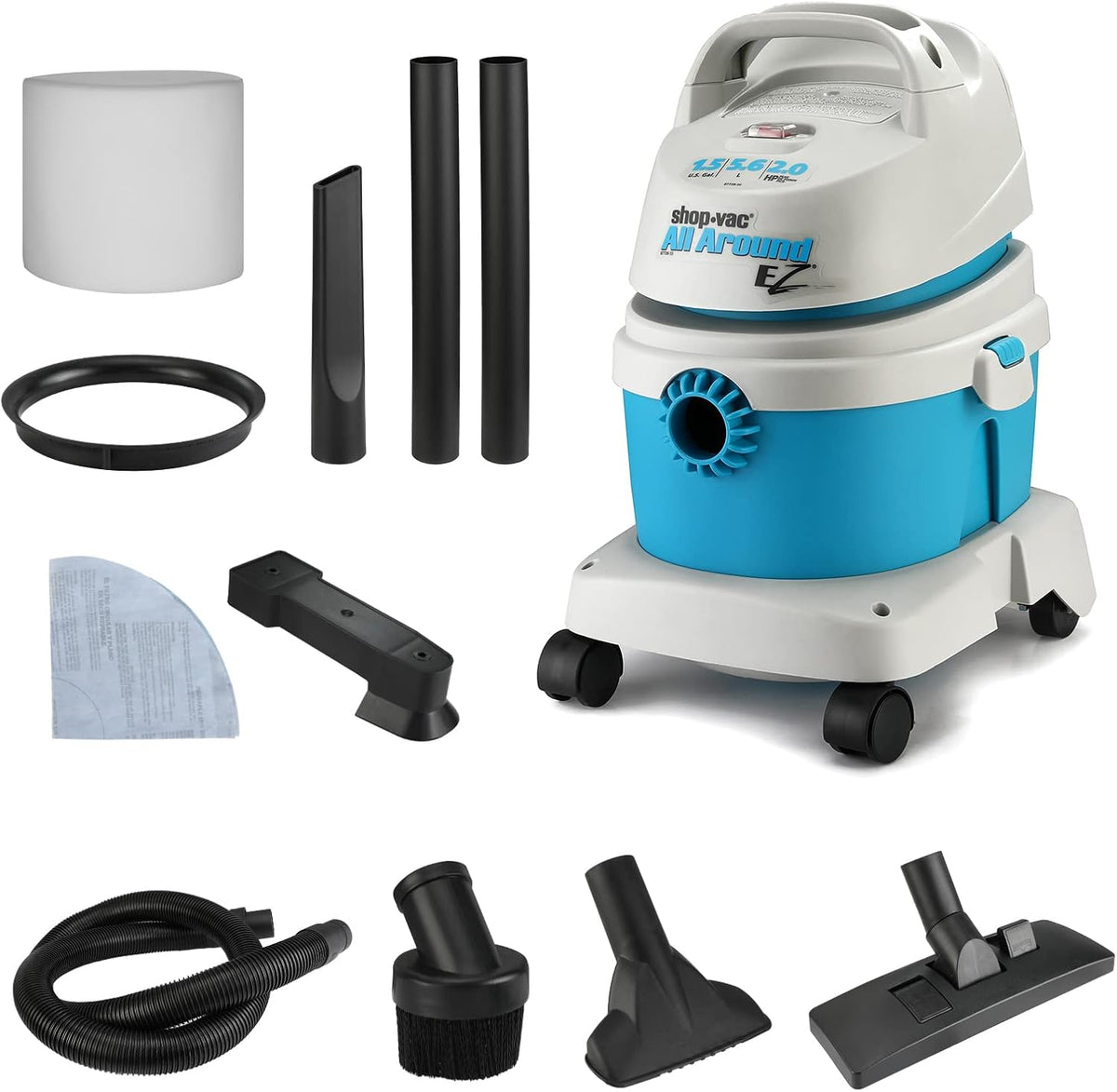 1.5 Gallon 2.0 Peak HP Wet/Dry Vacuum with Wall Bracket B387101