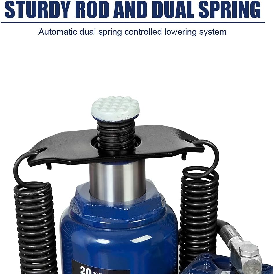 Blue Pneumatic Air Hydraulic Bottle Jack with Manual Hand Pump J936783