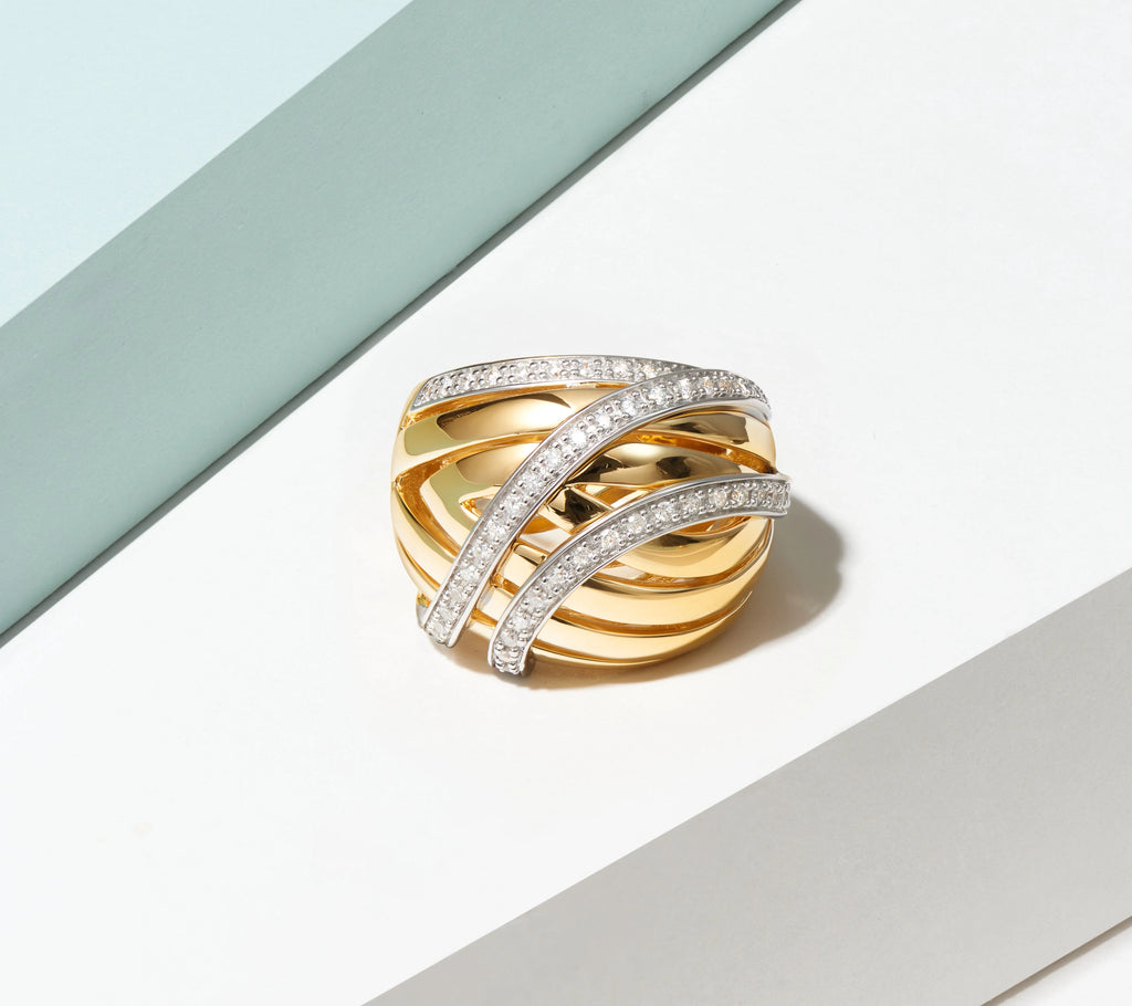 18K Gold Plated Sterling Silver Lab Grown Diamond Ring F978