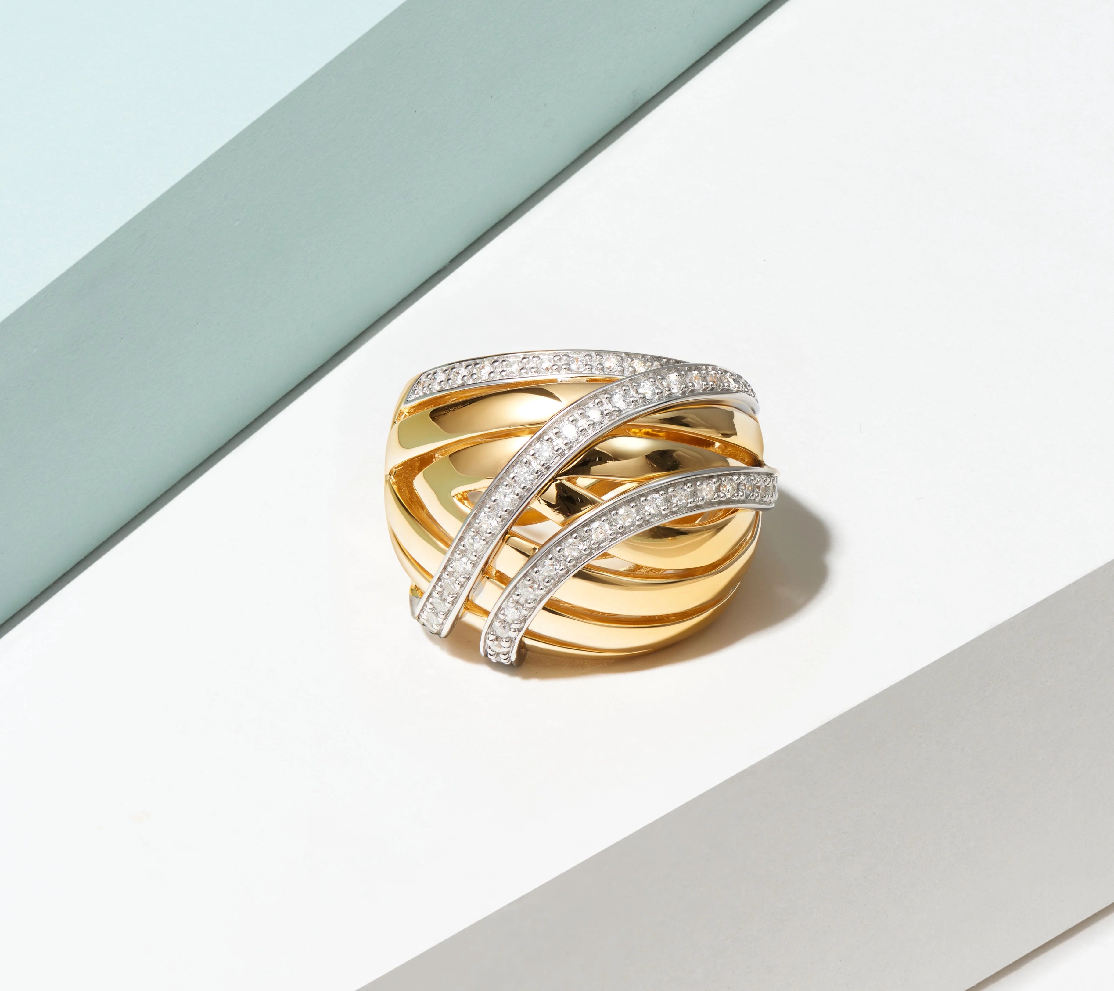 18K Gold Plated Sterling Silver Lab Grown Diamond Ring F978