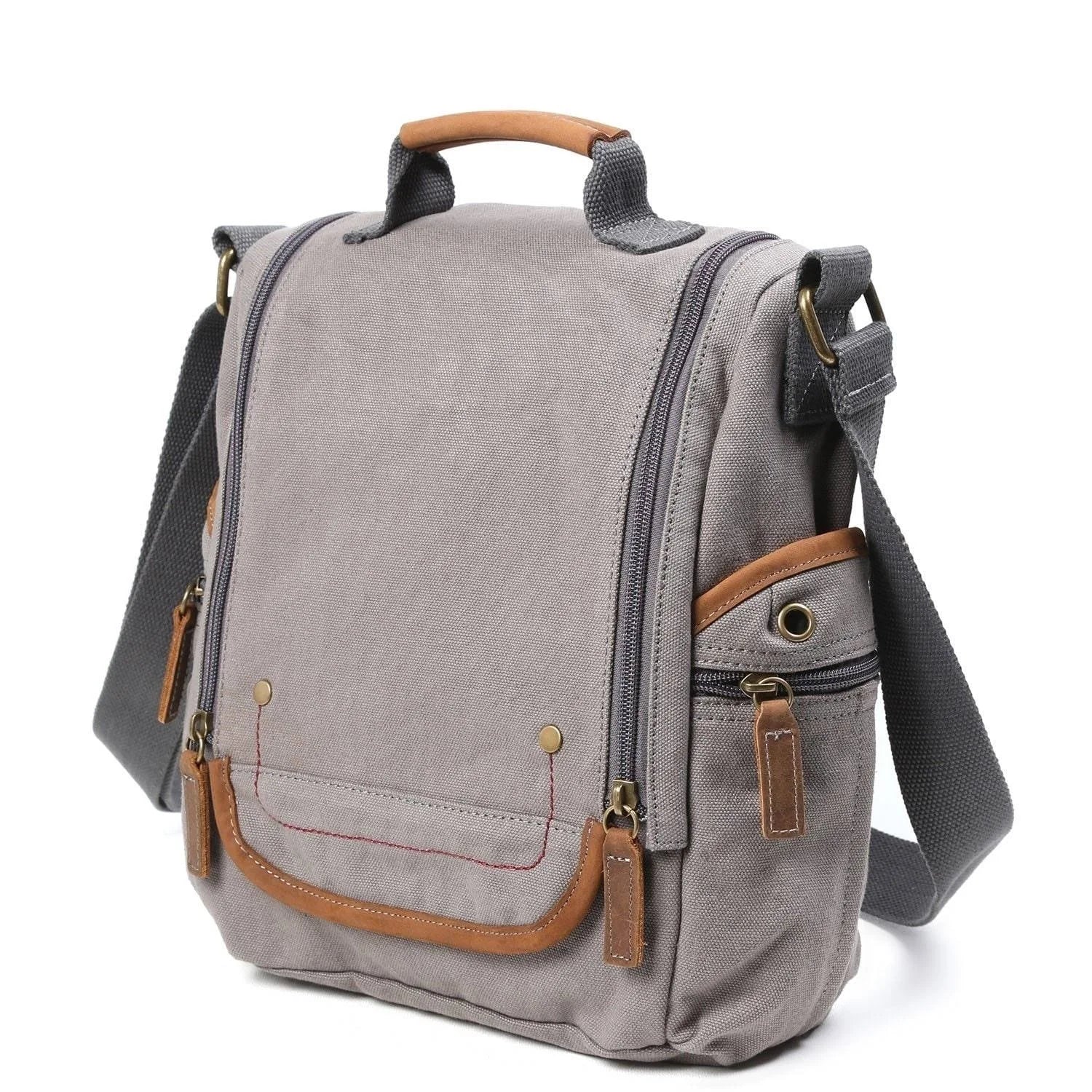 Grey Canvas Crossbody C582