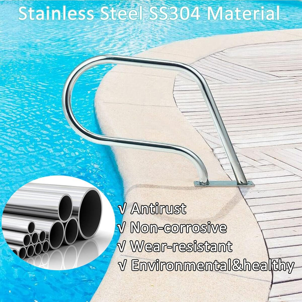 Stainless Steel Swimming Pool Hand Rail with Base Plate M3637
