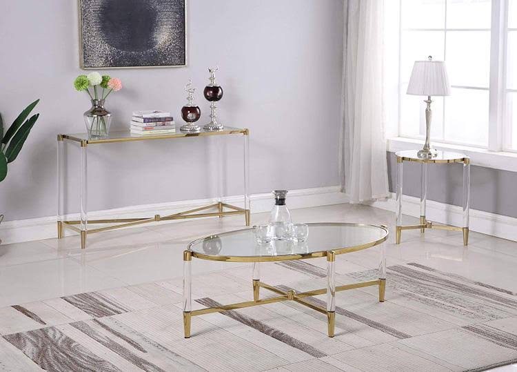 Rectangular Glass Top Sofa Table S666233
