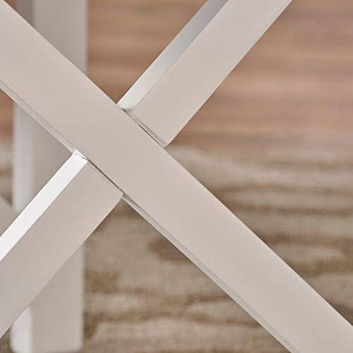 Acacia Wood End Table with White Frame D8802
