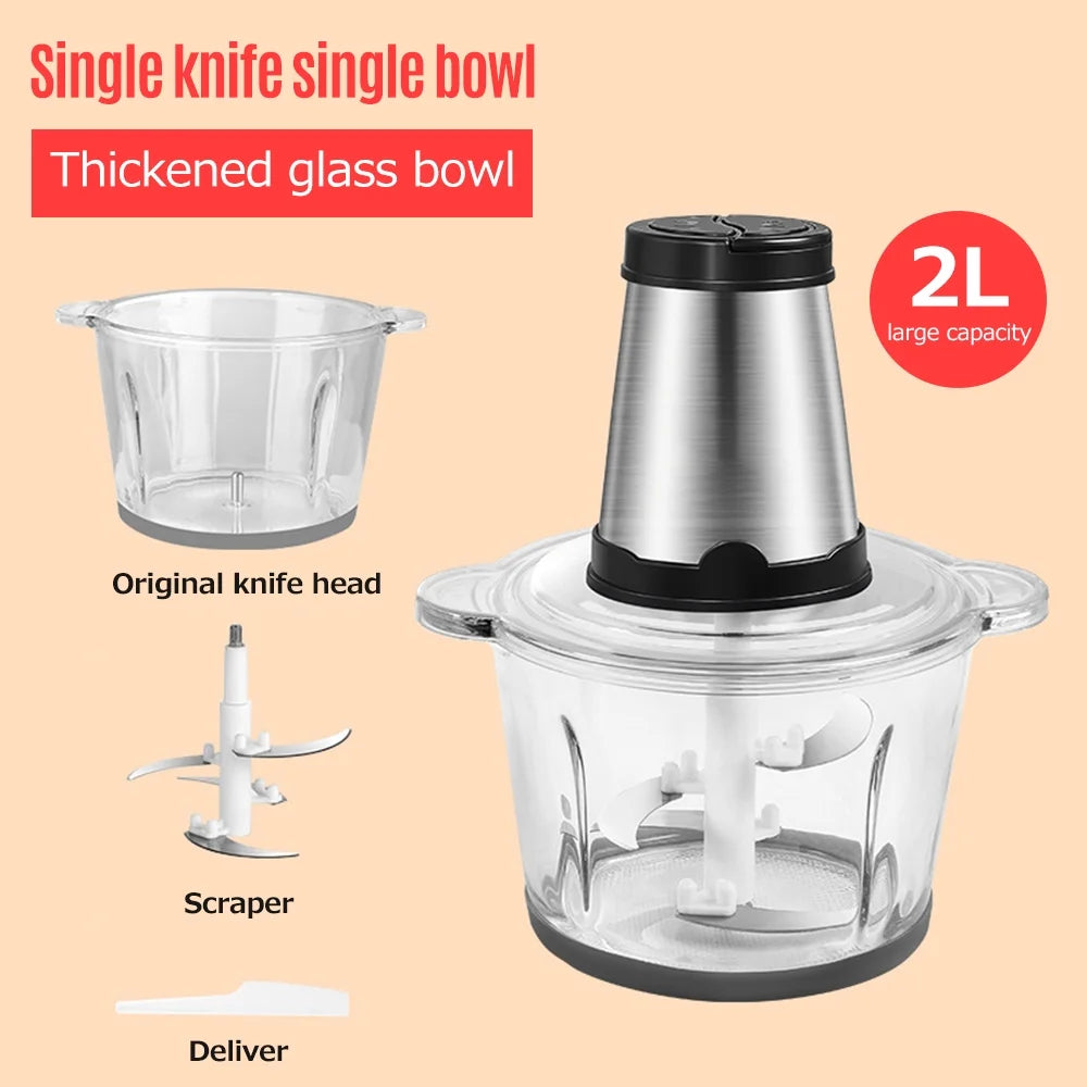 Stainless Steel 2L Electric Meat Grinder Blender X237374