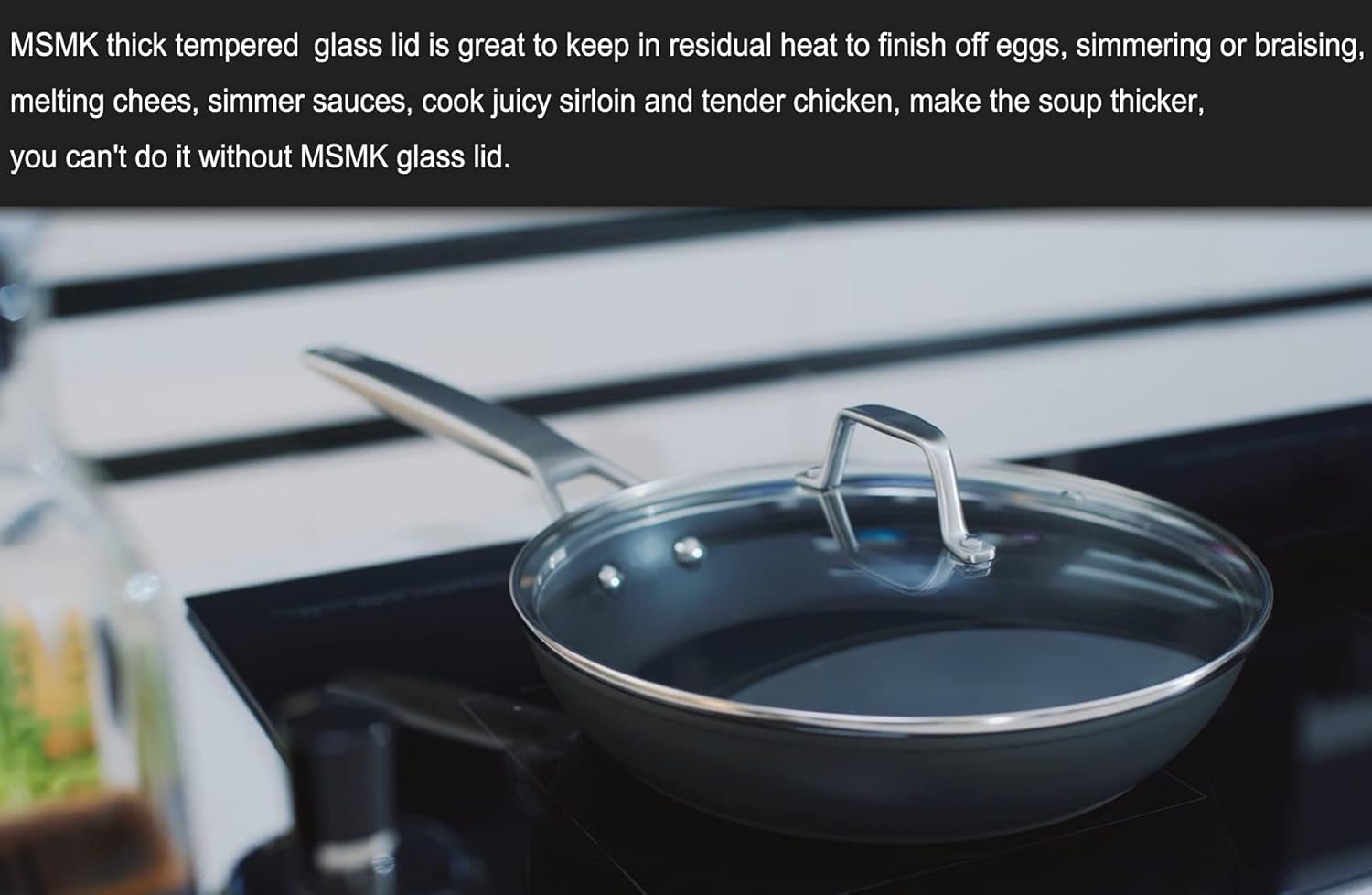 10-inch Nonstick Stainless-steel Frying Pan with Lid O51313