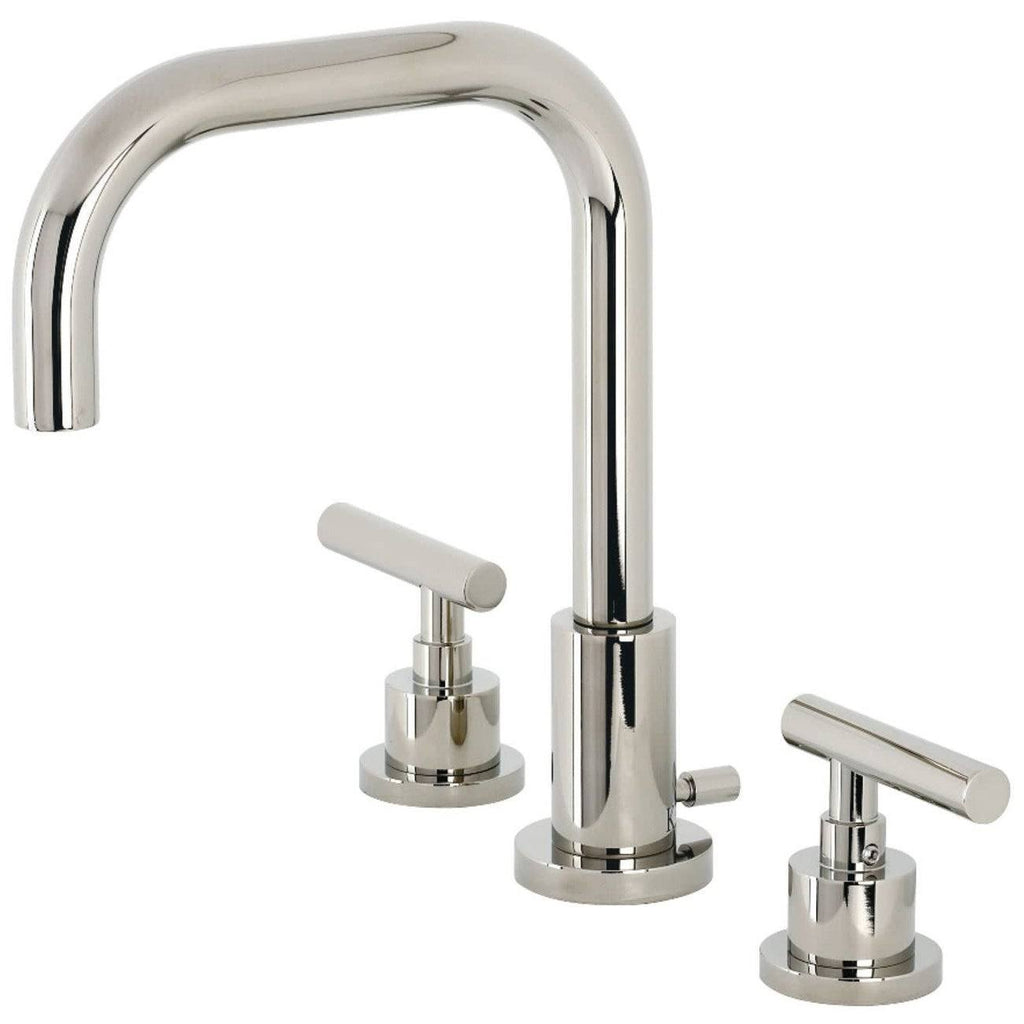 Polished Nickel Widespread Bathroom Faucet with Brass Pop-Up Z57416