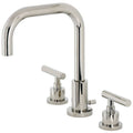 Polished Nickel Widespread Bathroom Faucet with Brass Pop-Up Z57416