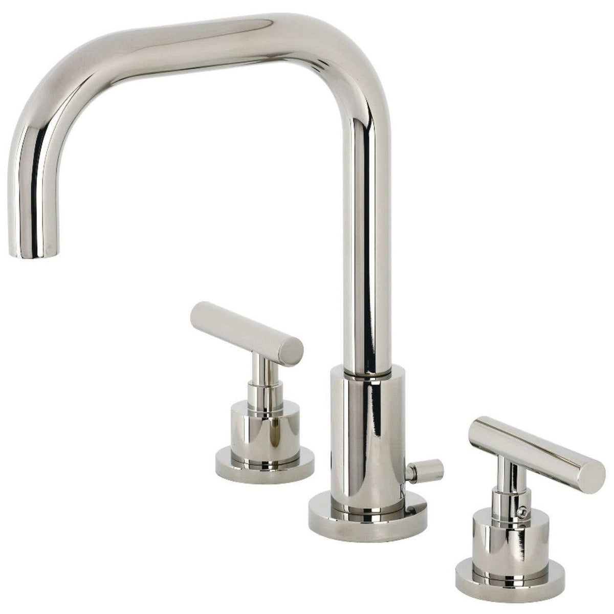 Polished Nickel Widespread Bathroom Faucet with Brass Pop-Up Z57416