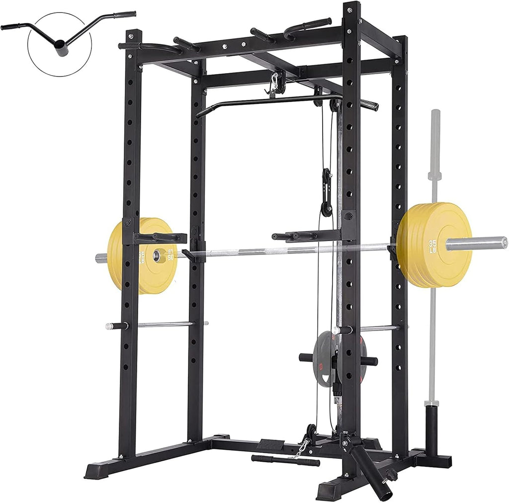 Power Cage with LAT Pulldown System, 1000LBS Capacity Power Rack B168
