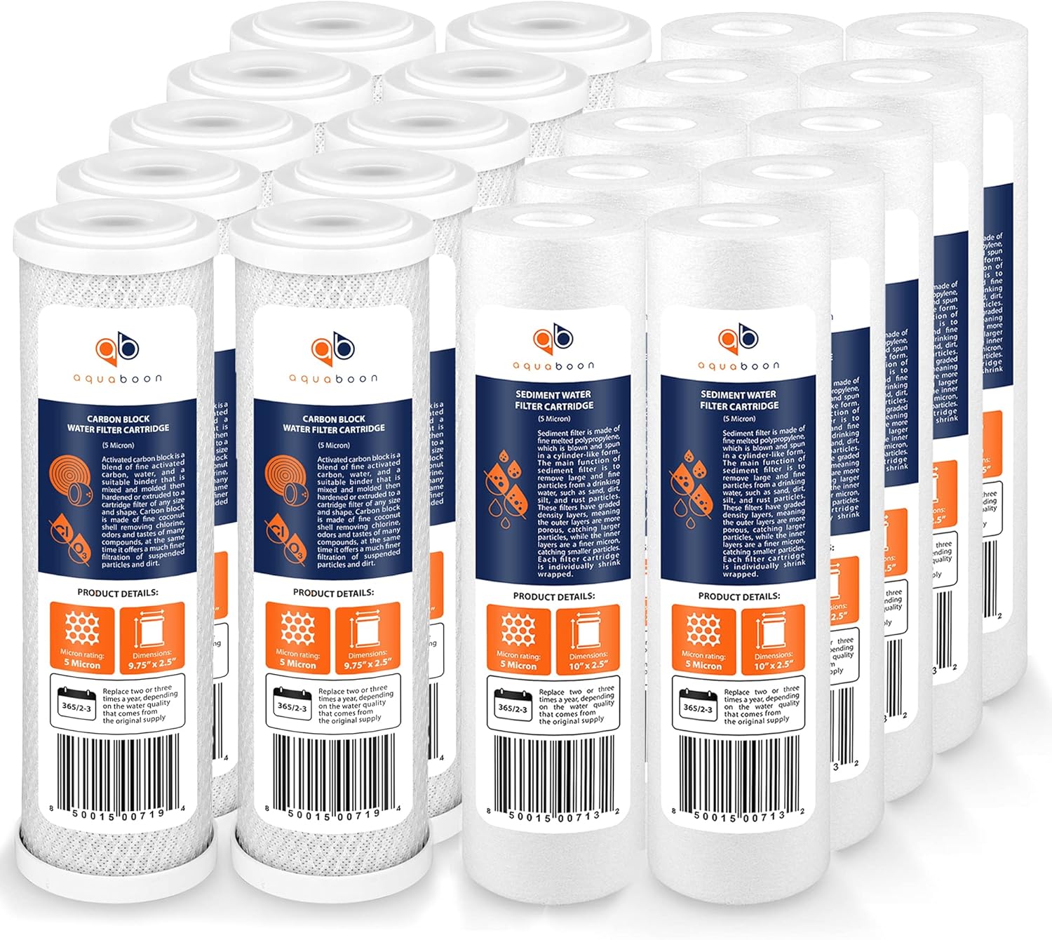 Set of 20 5 Micron 10 inch Water Filter Cartridges I516819
