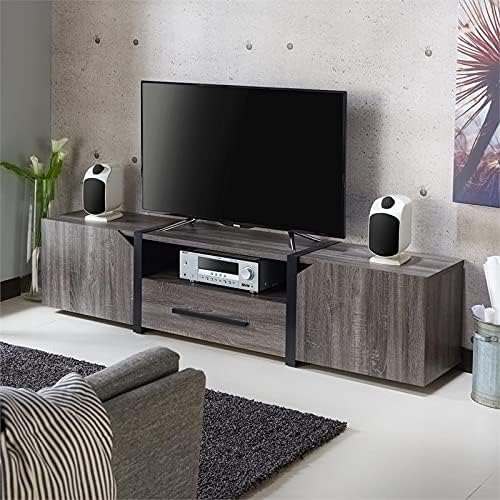 Rustic Wood 81.5-Inch TV Stand in Distressed Gray S57178