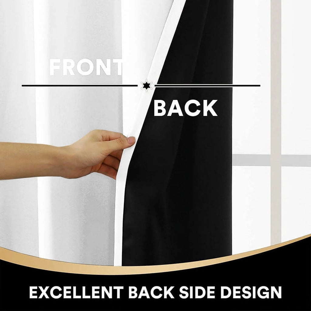 White 42x95 Blackout Curtain Panel S649