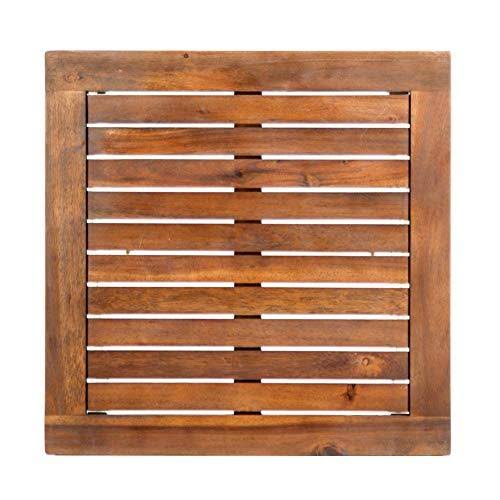 Acacia Wood End Table with White Frame D8802