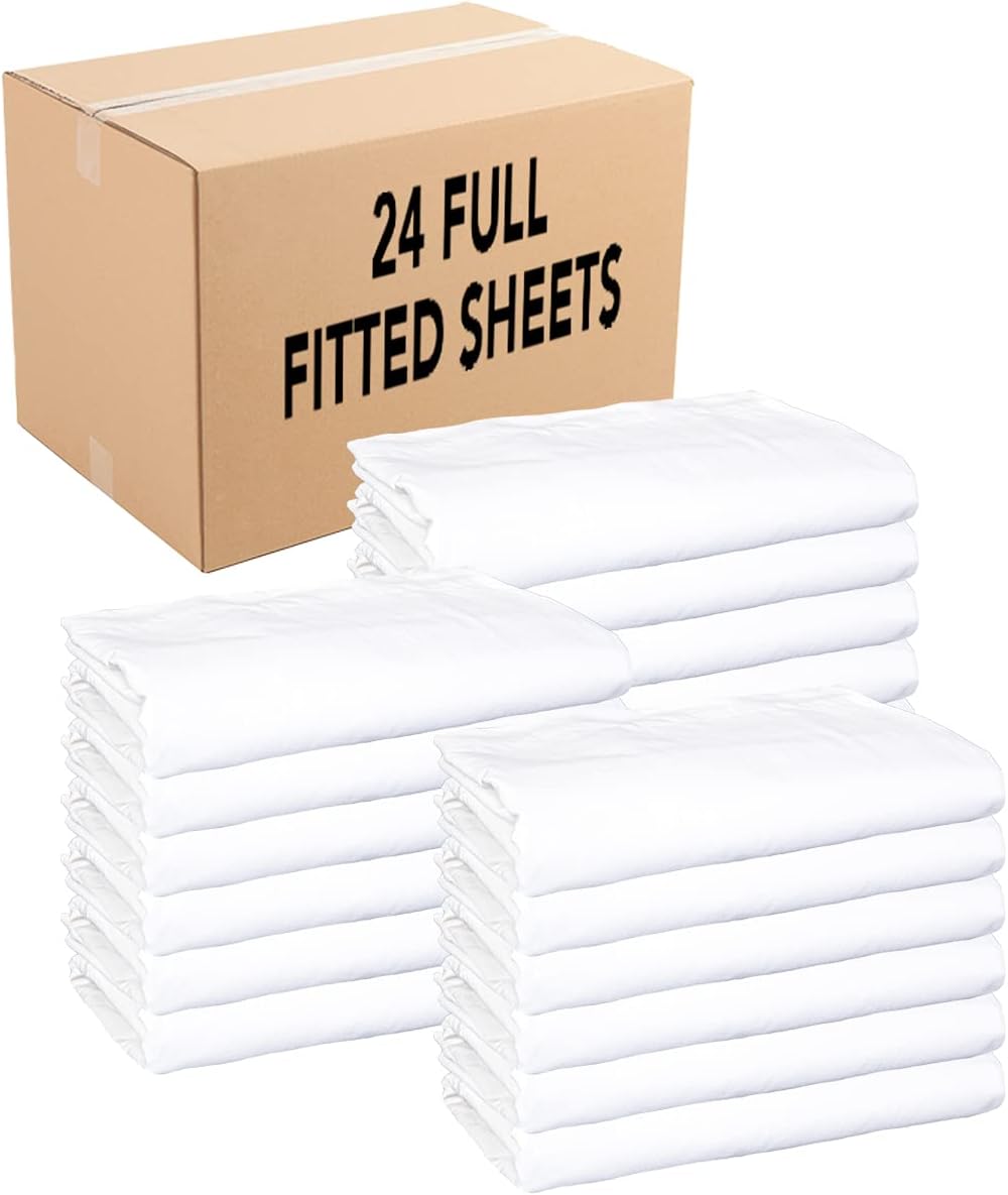 Queen Sized Fitted Bed Sheets, 200 Thread Count Poly/Cotton, 60 x 80 in., 12 in. Depth N328986