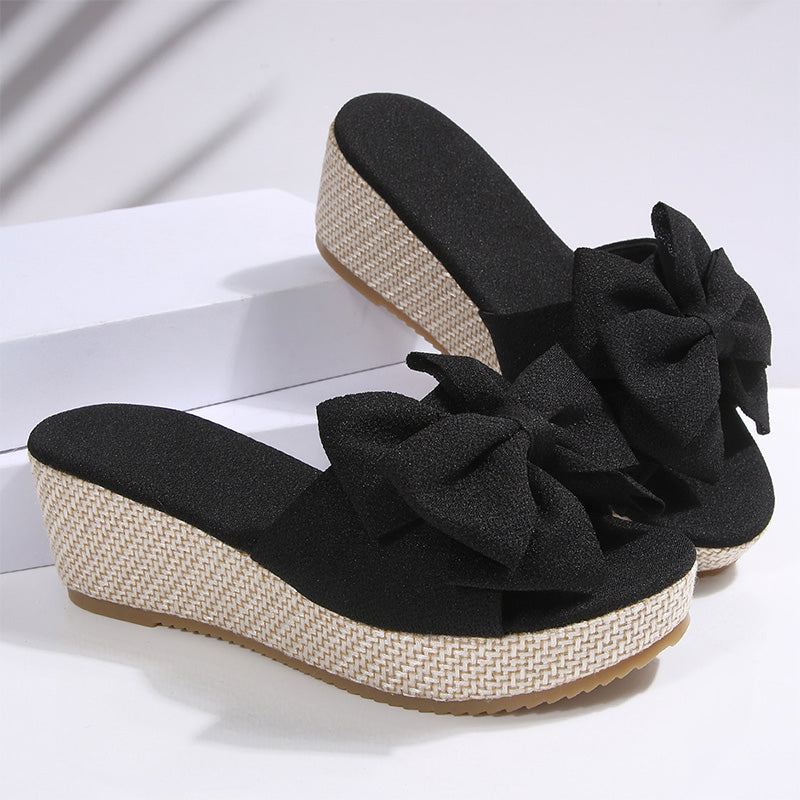 Wedge platform fabric sandals