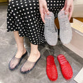 Half-covered hollow-out platform sandals