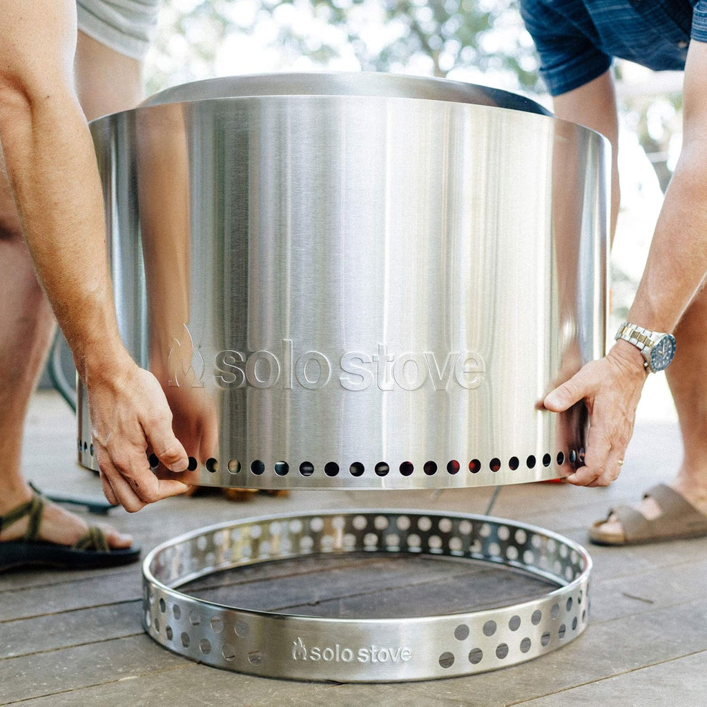 27x17 Inches Portable Wood Burning Smokeless Fire Pit with Camp Stove Accessories Q768606