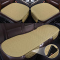 Beige Pack of 2 Leather Car Seat Bottom Covers with Pocket J25615