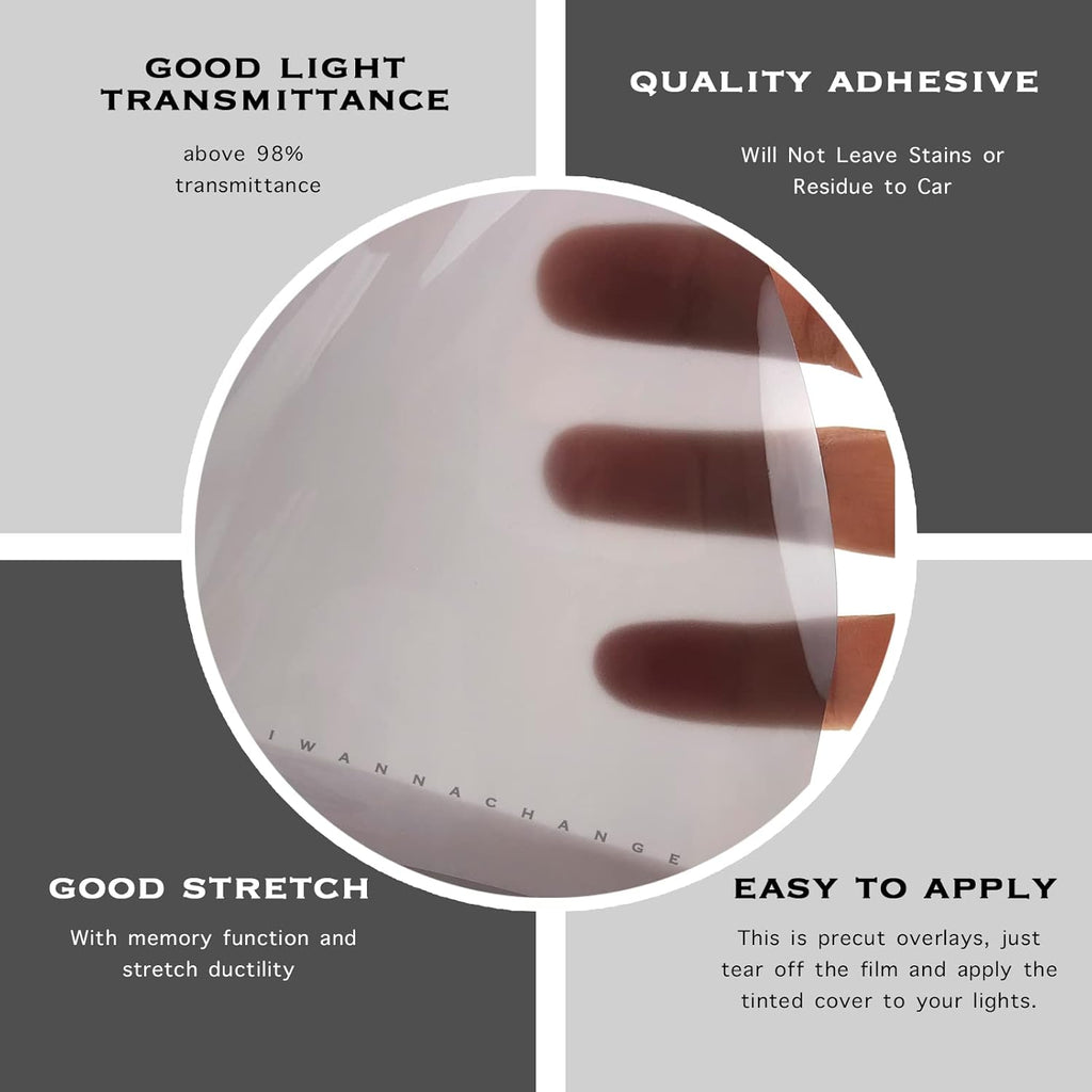 Gloss Light Smoke Headlight Overlay Tint Kit Film T74809