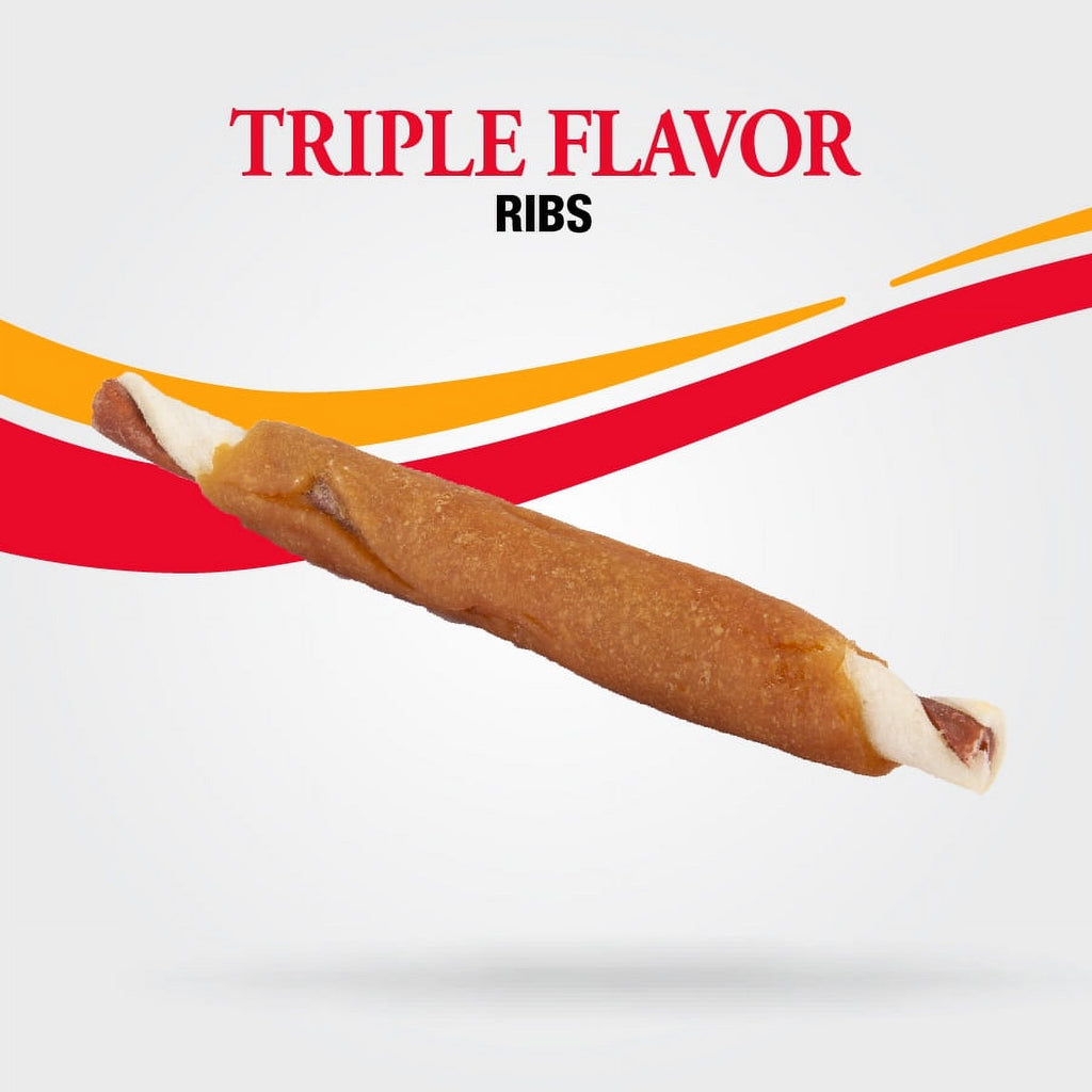 24 oz. Triple Flavor Rawhide Dog Chews G30932