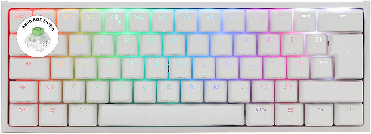 Pure White RGB Backlit Box Jade Switch Keyboard C6588