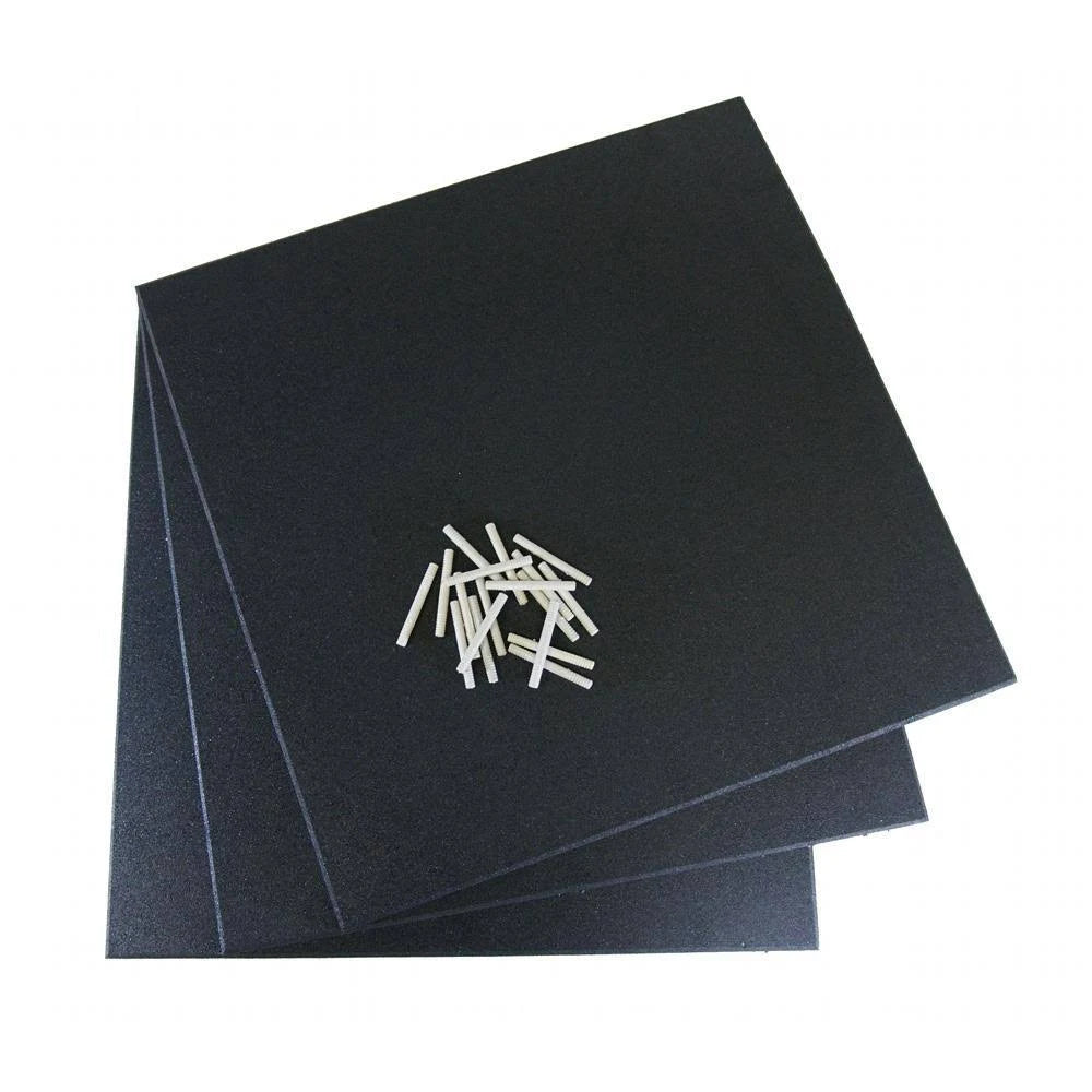 Interlocking Rubber Flooring Tiles, Coal, 3 Pack, 20 x 20 x 1 in. I3227