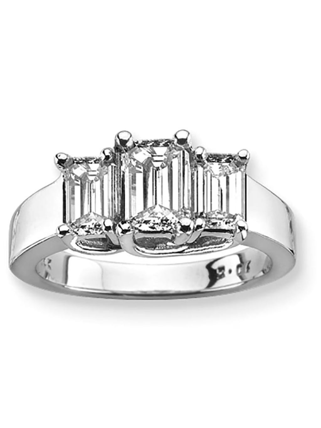 Emerald Cut Diamond Anniversary Band in 14K White Gold (1 cttw) J331