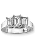 Emerald Cut Diamond Anniversary Band in 14K White Gold (1 cttw) J331