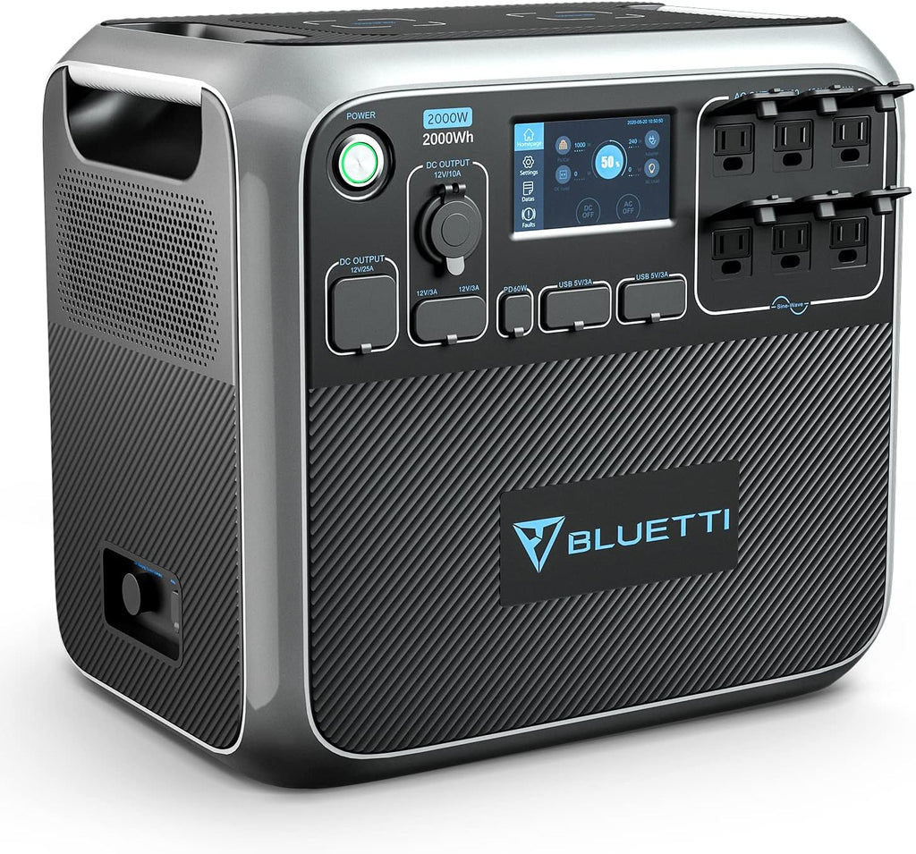 2200W 2048Wh Portable Power Station with 6 AC Outlets Lithium Battery B1214