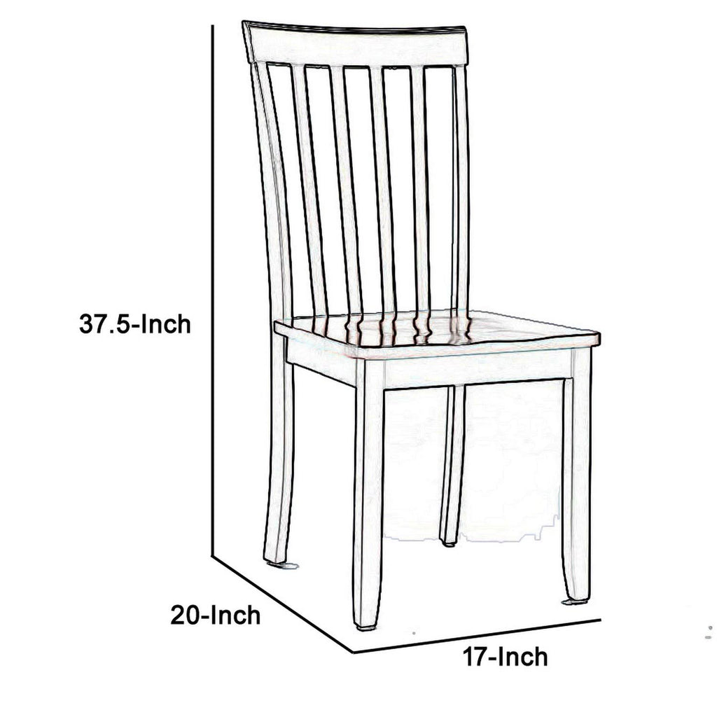 Brown and Black Wooden Dining Chair Set of 2 W72410